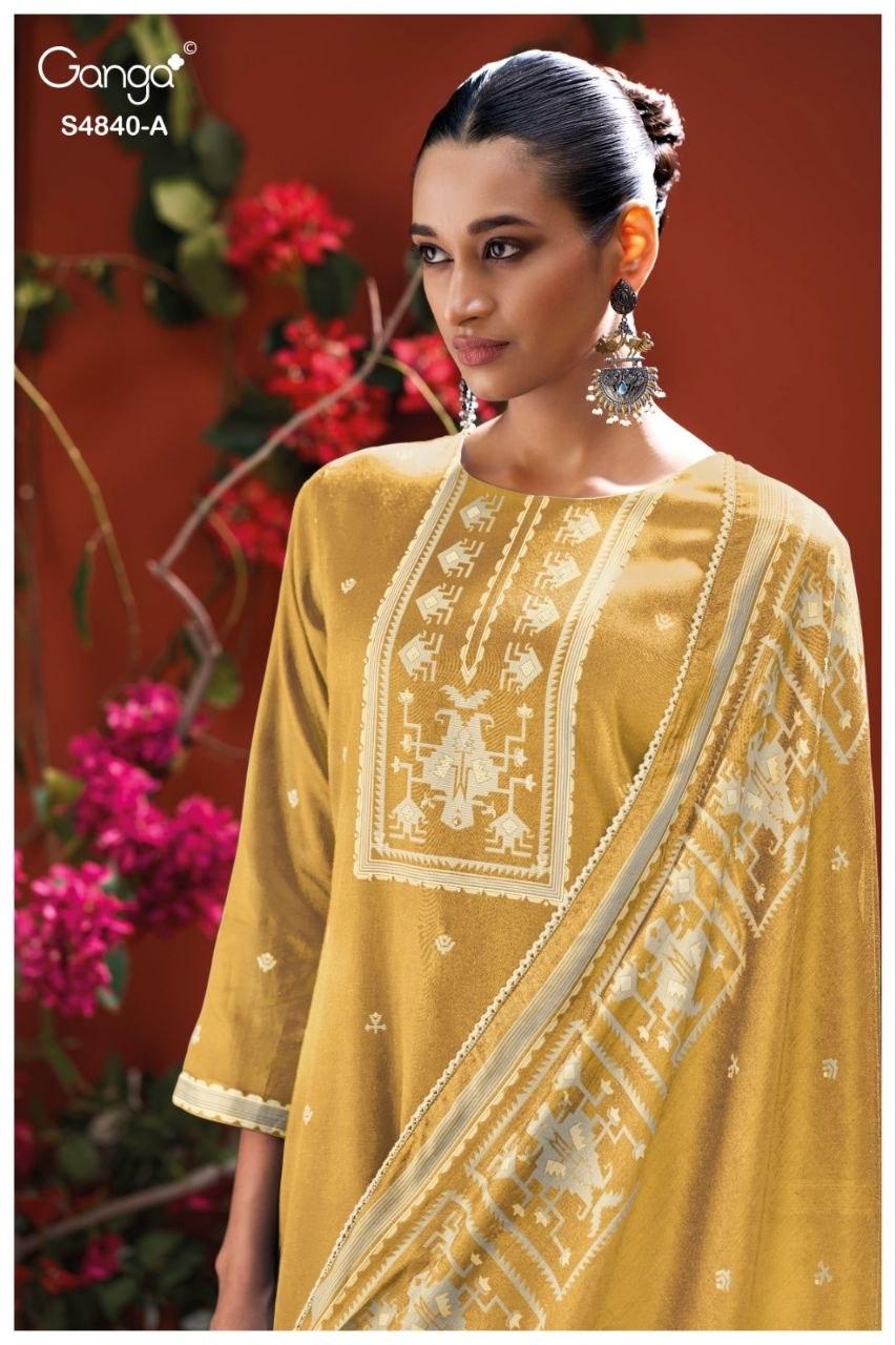 Pranvya 4840 Ganga Cotton Pant Style Suits Exporter India