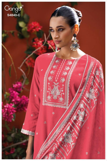 Pranvya 4840 Ganga Cotton Pant Style Suits Exporter India