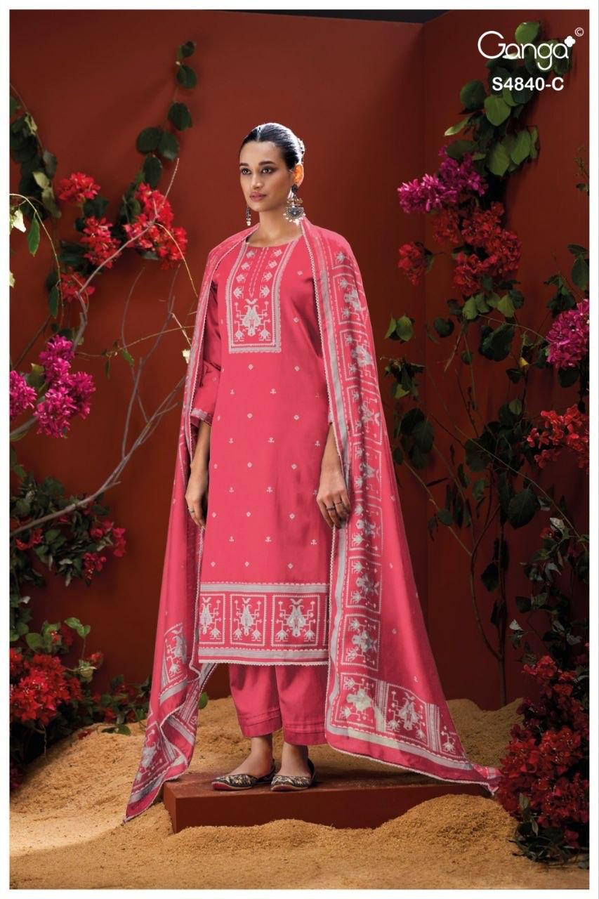 Pranvya 4840 Ganga Cotton Pant Style Suits Exporter India