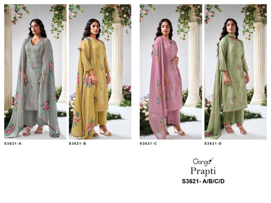 Prapti 3621 Ganga Premium Cotton Plazzo Style Suits Wholesaler