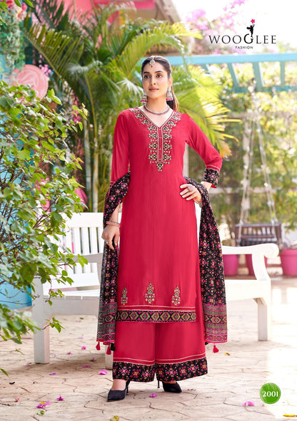 Prarambh Wooglee Modal Readymade Plazzo Style Suits Wholesale Price