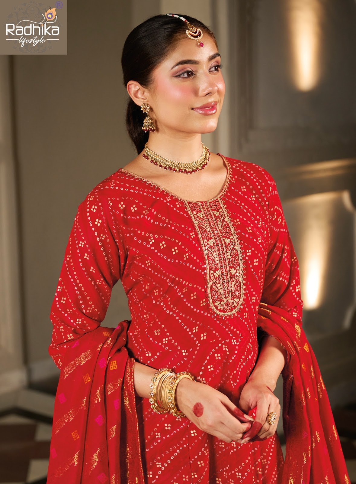 Prasang Vol 2 Karwa Chauth Special Radhika Lifestyle Reyon Readymade Anarkali Suits Exporter Ahmedabad