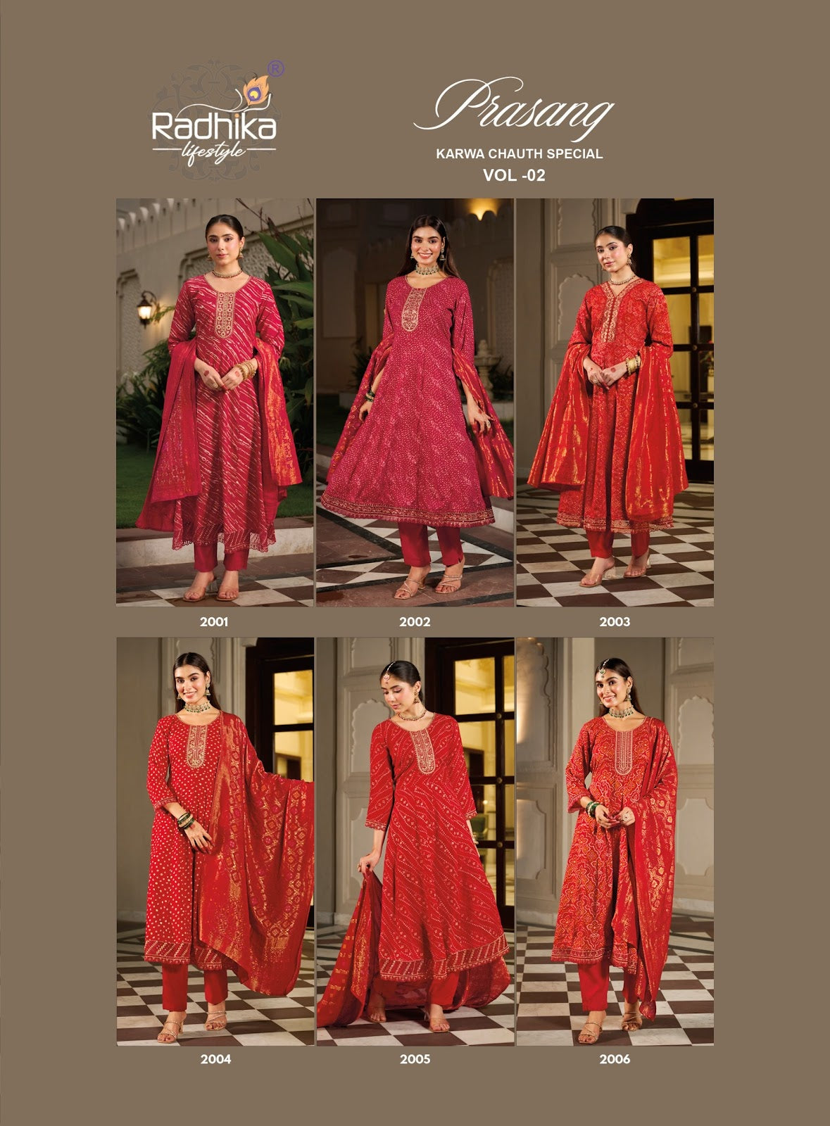 Prasang Vol 2 Karwa Chauth Special Radhika Lifestyle Reyon Readymade Anarkali Suits Exporter Ahmedabad