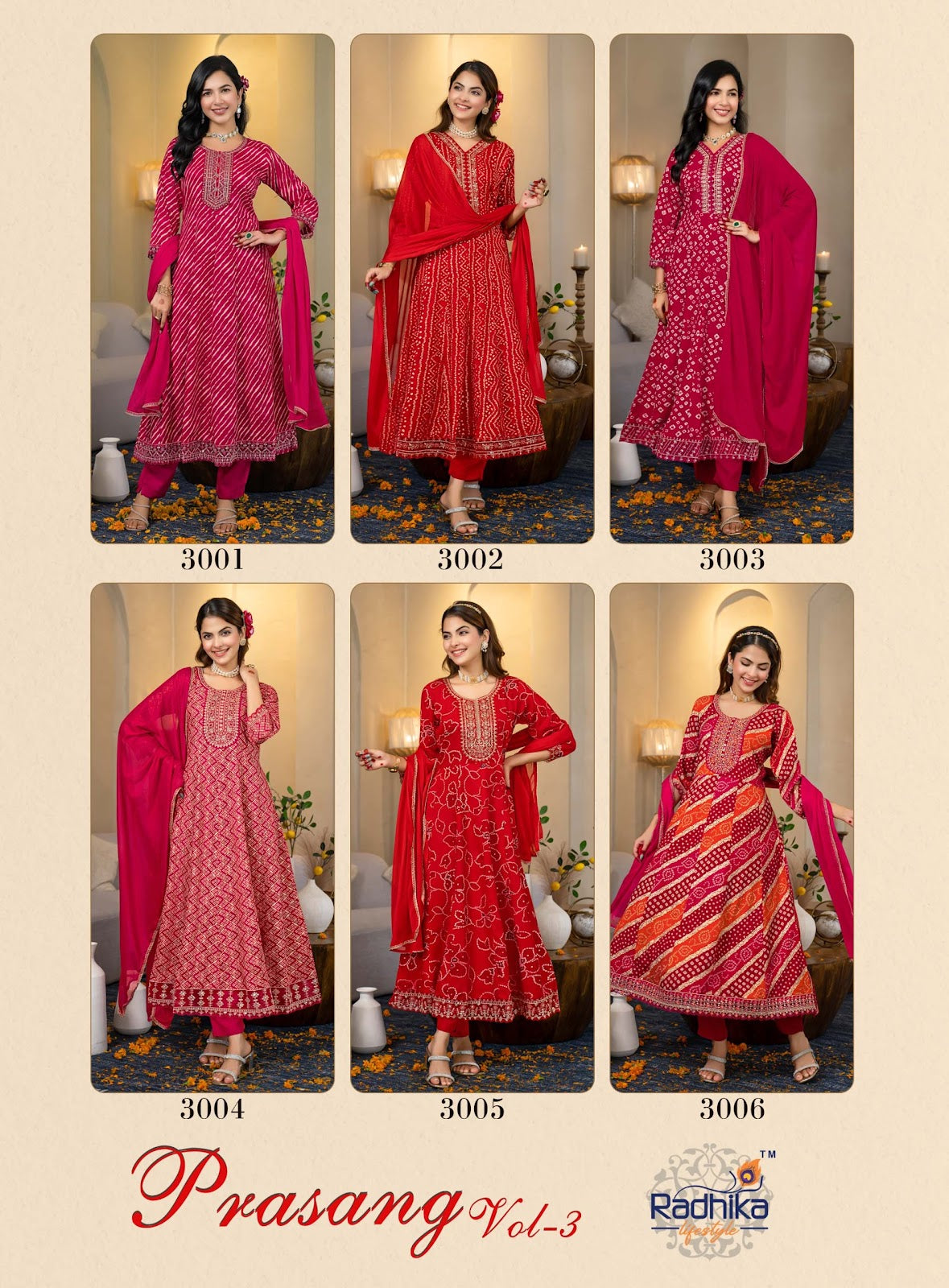 Prasang Vol 3 Karwa Chauth Radhika Lifestyle Reyon Readymade Anarkali Suits Manufacturer India