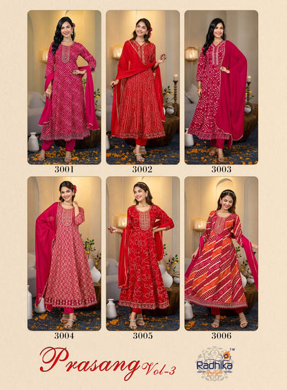 Prasang Vol 3 Karwa Chauth Radhika Lifestyle Reyon Readymade Anarkali Suits Manufacturer India