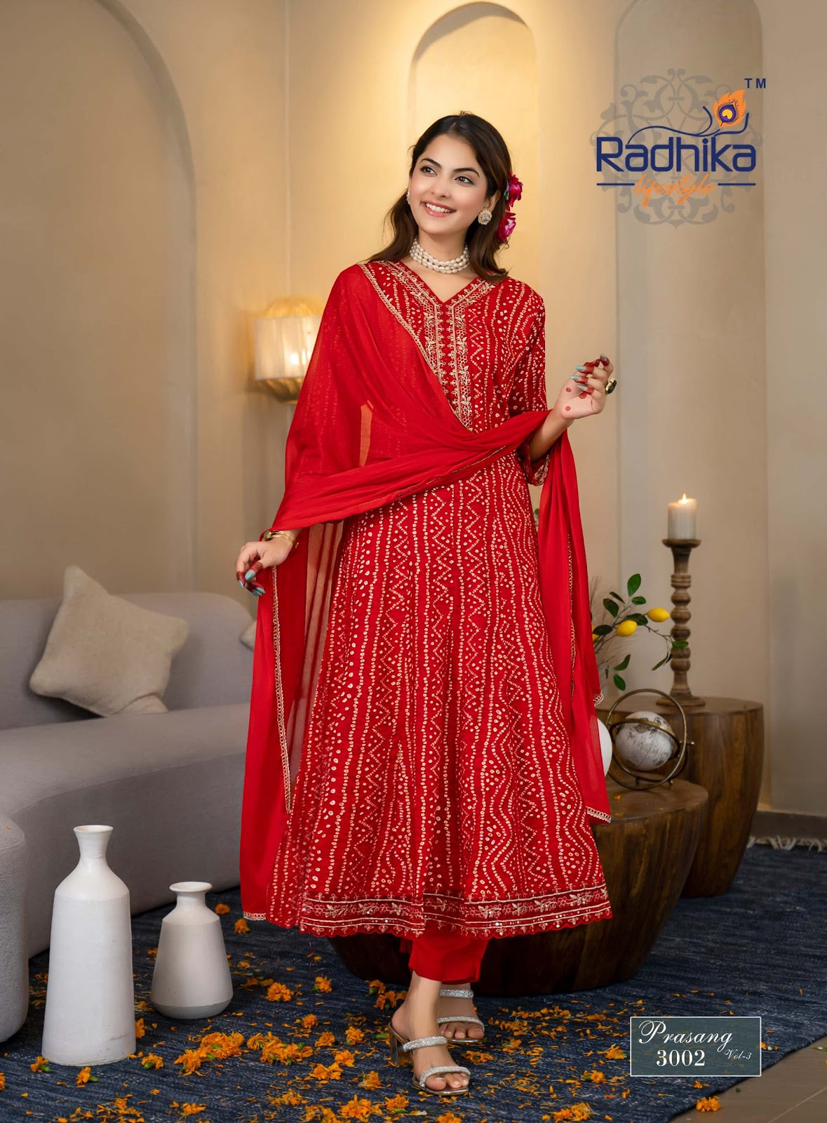 Prasang Vol 3 Karwa Chauth Radhika Lifestyle Reyon Readymade Anarkali Suits Manufacturer India