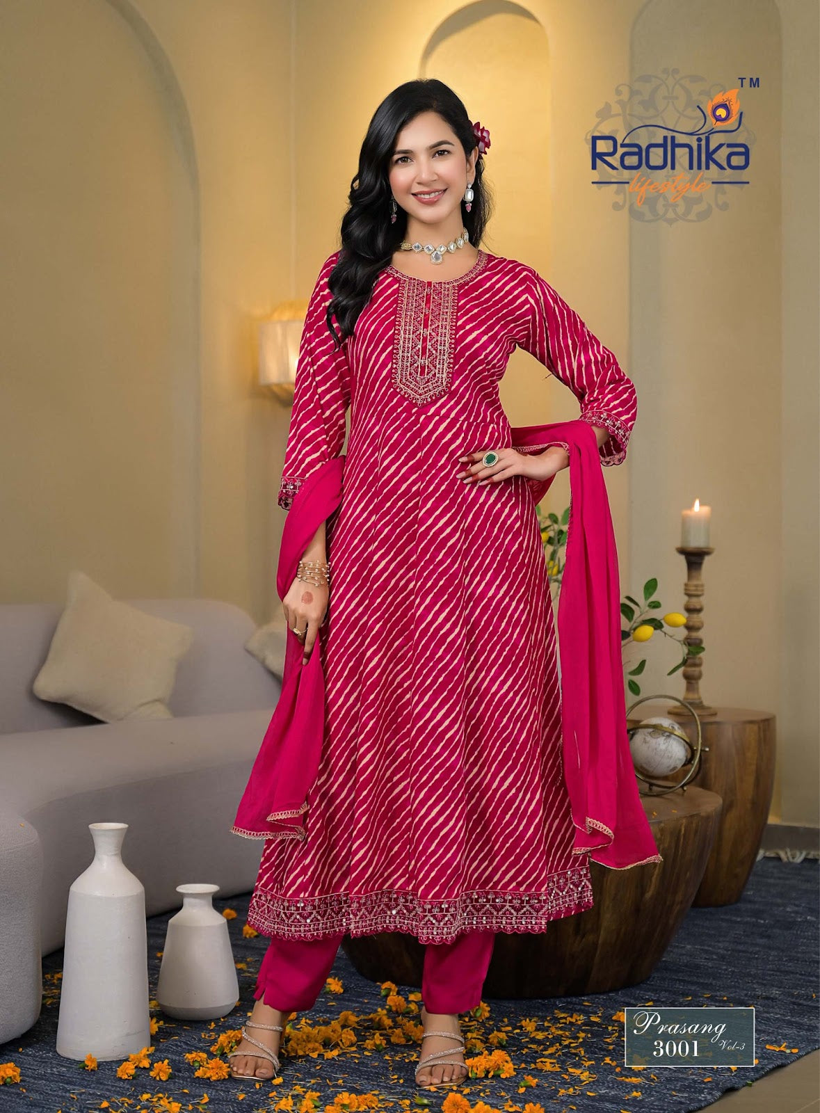 Prasang Vol 3 Karwa Chauth Radhika Lifestyle Reyon Readymade Anarkali Suits Manufacturer India