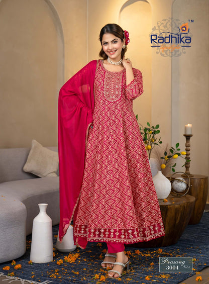 Prasang Vol 3 Karwa Chauth Radhika Lifestyle Reyon Readymade Anarkali Suits Manufacturer India