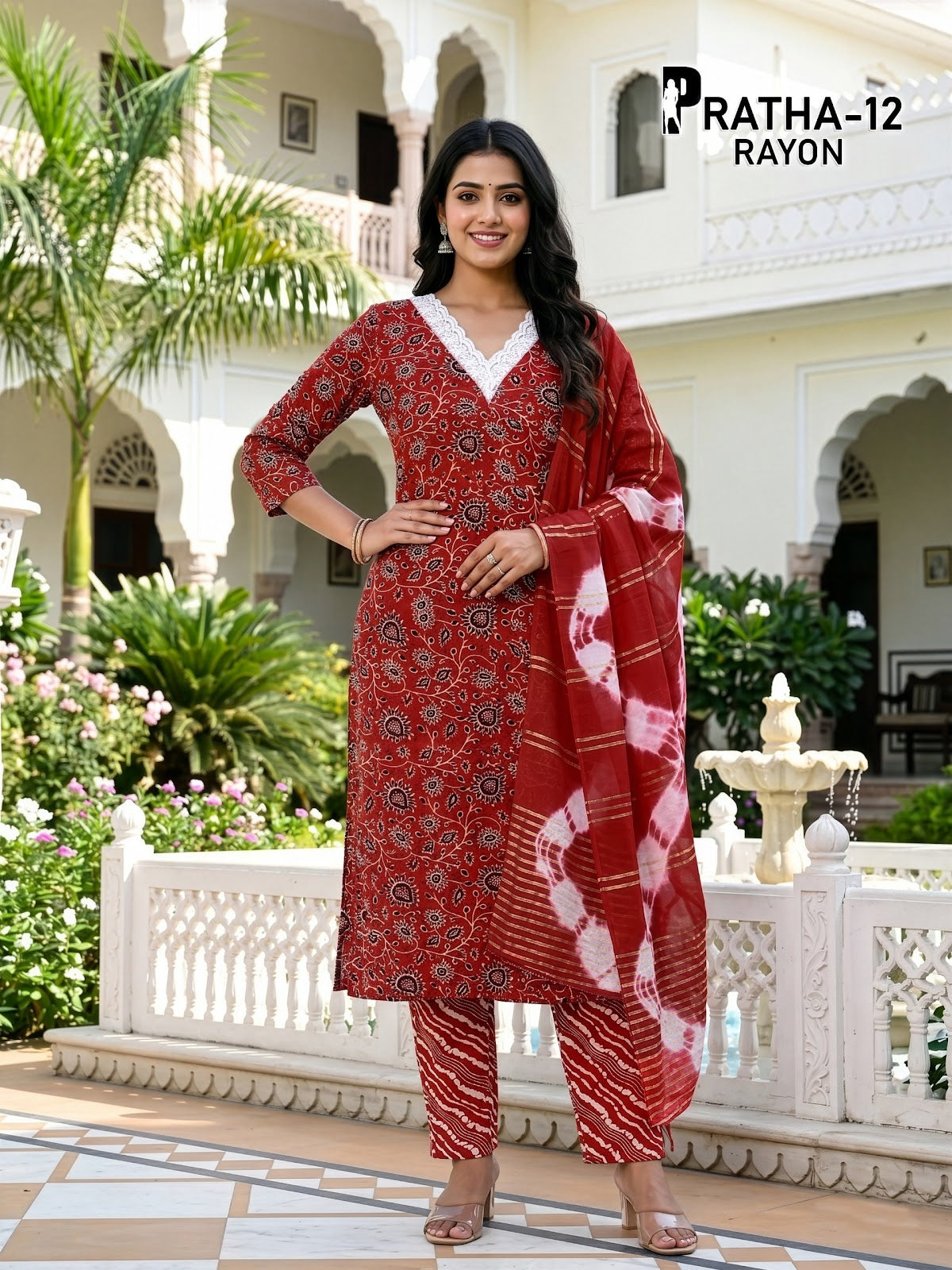 Pratha 1805 Prmnt Rayon Readymade Pant Style Suits Supplier India