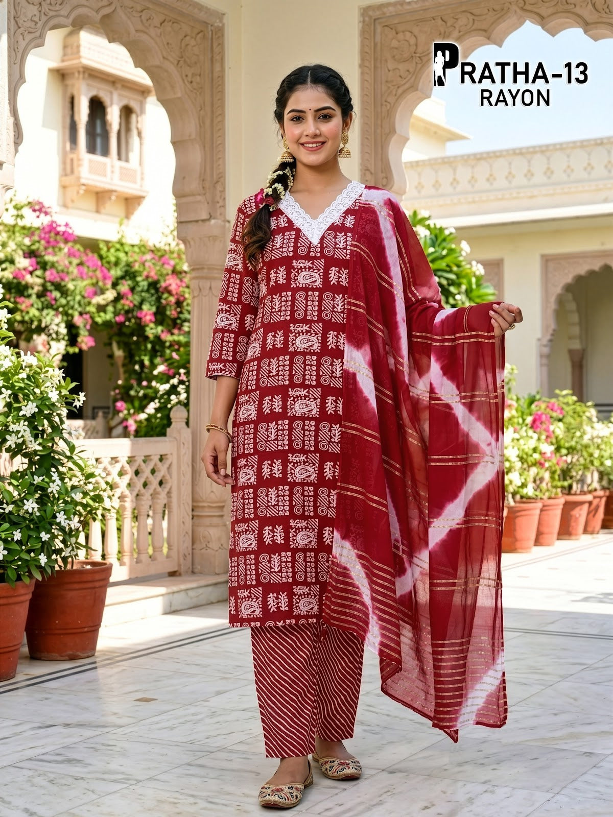 Pratha 1805 Prmnt Rayon Readymade Pant Style Suits Supplier India