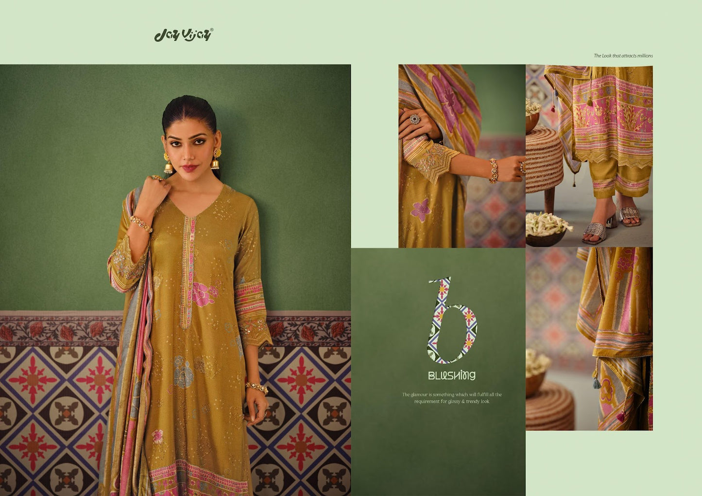 Pratha Jay Vijay Muslin Silk Pant Style Suits Wholesale Price