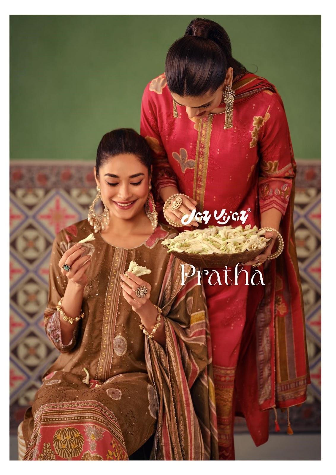 Pratha Jay Vijay Muslin Silk Pant Style Suits Wholesale Price