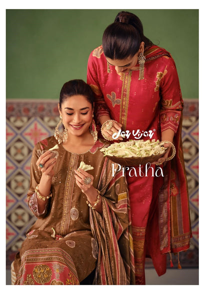 Pratha Jay Vijay Muslin Silk Pant Style Suits Wholesale Price