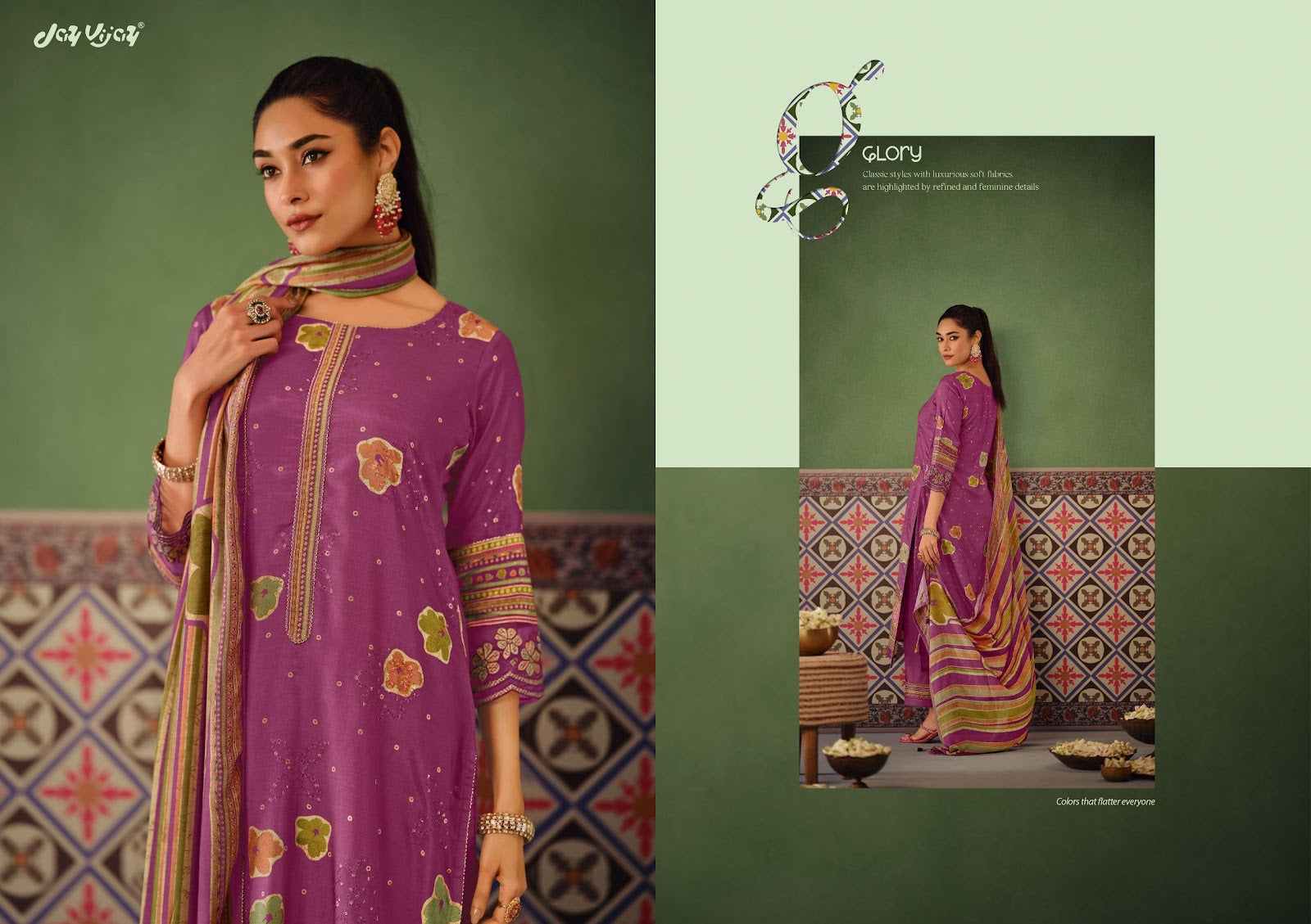 Pratha Jay Vijay Muslin Silk Pant Style Suits Wholesale Price