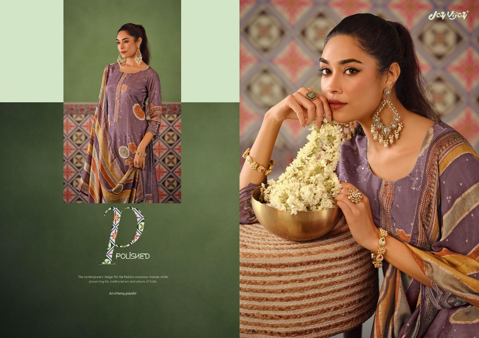 Pratha Jay Vijay Muslin Silk Pant Style Suits Wholesale Price