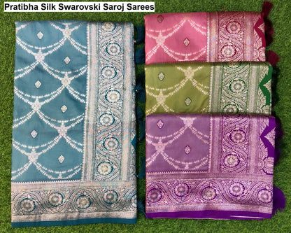 Pratibha Silk Swarovski Saroj Sarees Wholesale Rate