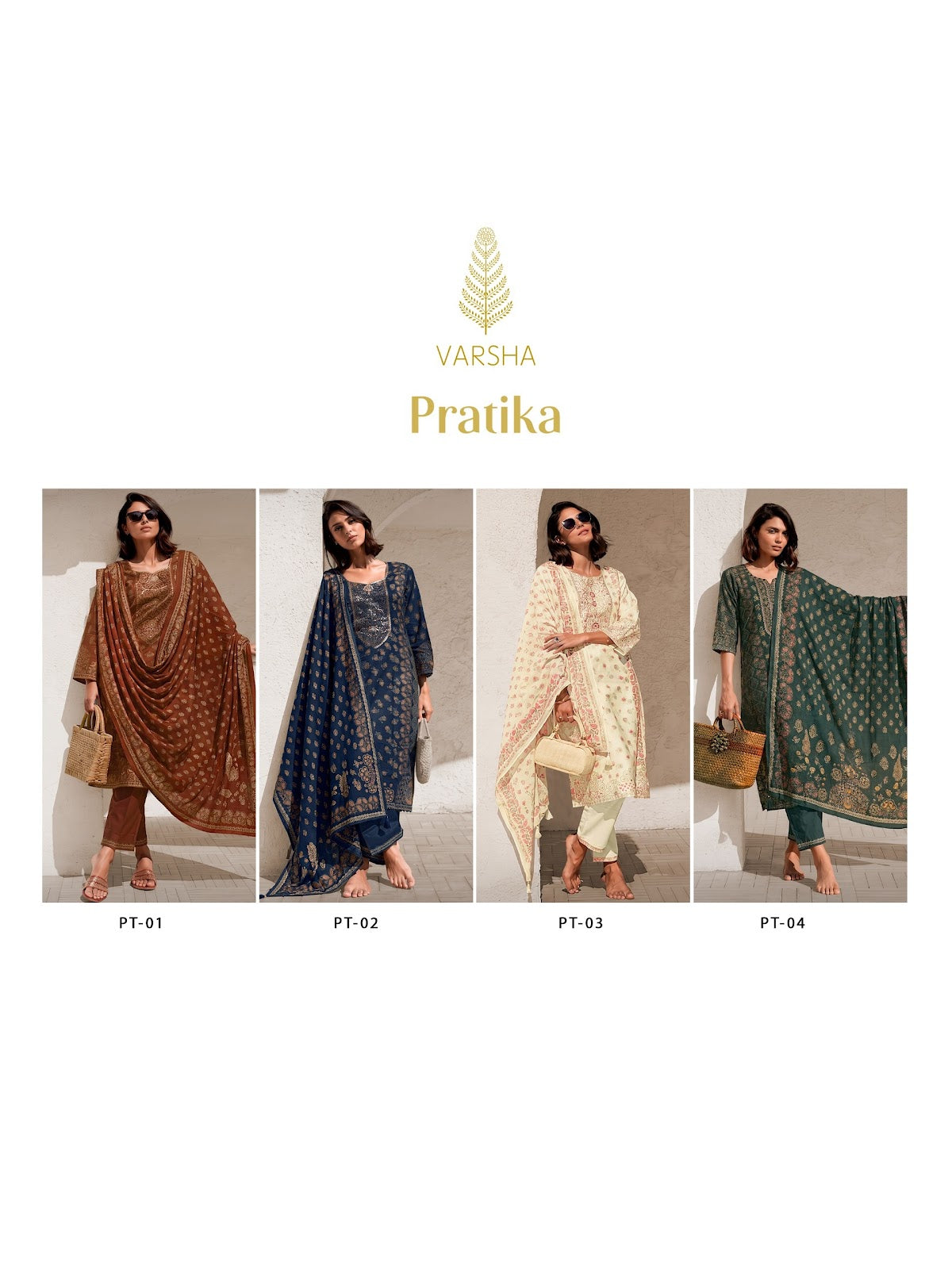 Pratika Varshaa Viscose Muslin Pant Style Suits Exporter Gujarat