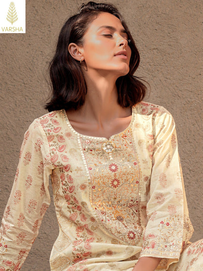 Pratika Varshaa Viscose Muslin Pant Style Suits Exporter Gujarat