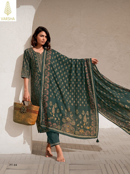 Pratika Varshaa Viscose Muslin Pant Style Suits Exporter Gujarat