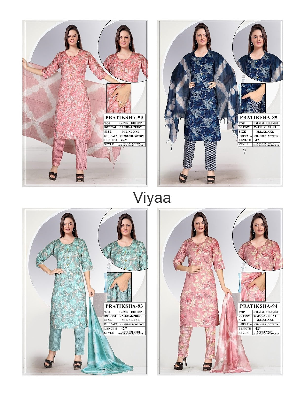 Pratiksha Viyaa Capsule Readymade Pant Style Suits Wholesaler