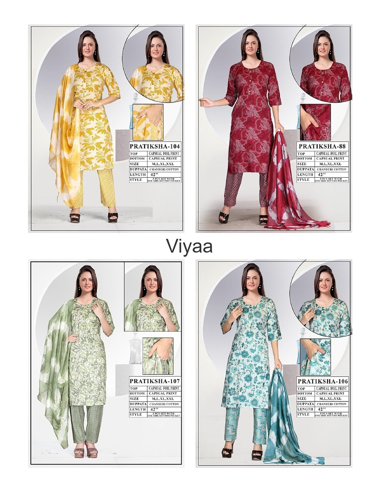 Pratiksha Viyaa Capsule Readymade Pant Style Suits Wholesaler