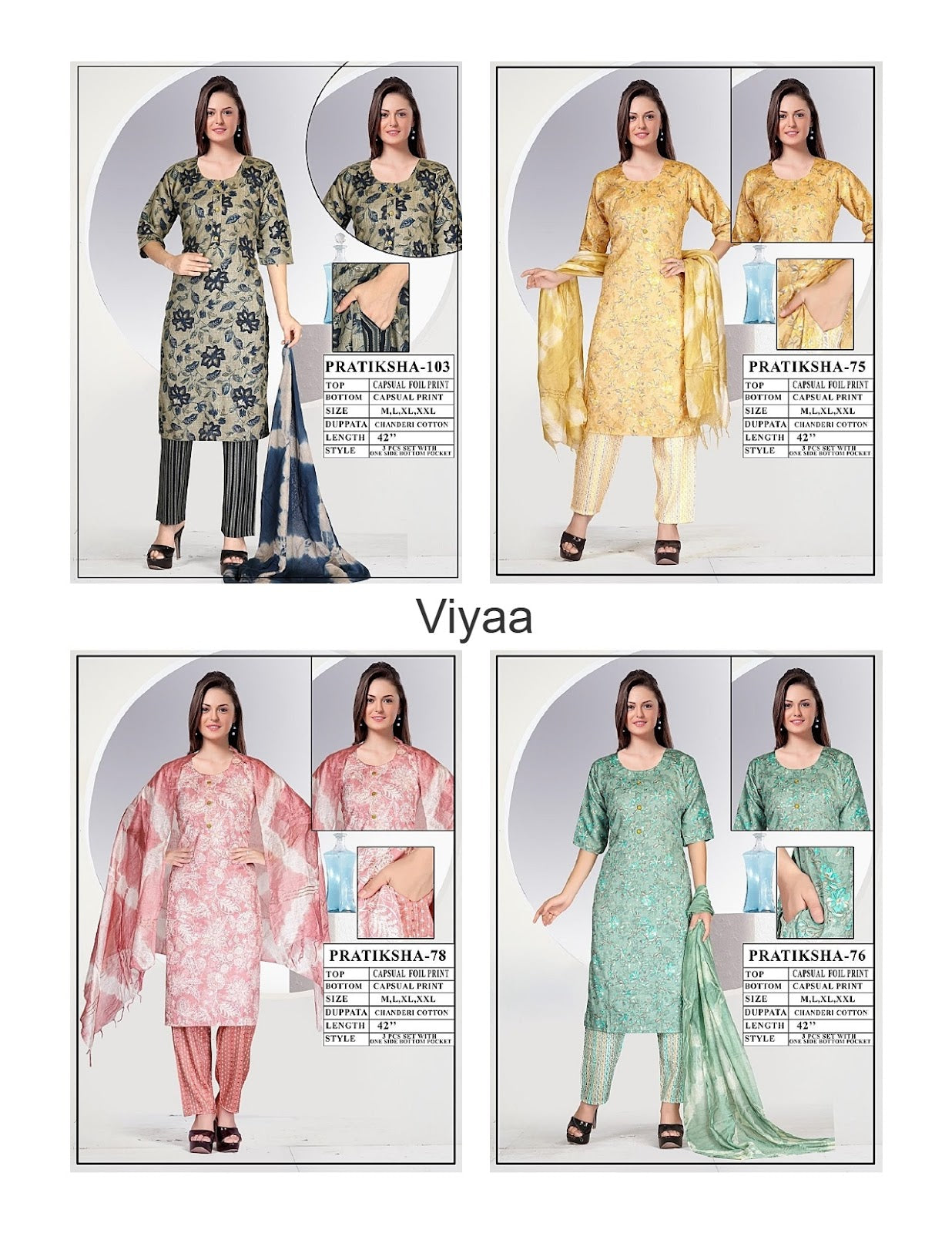 Pratiksha Viyaa Capsule Readymade Pant Style Suits Wholesaler