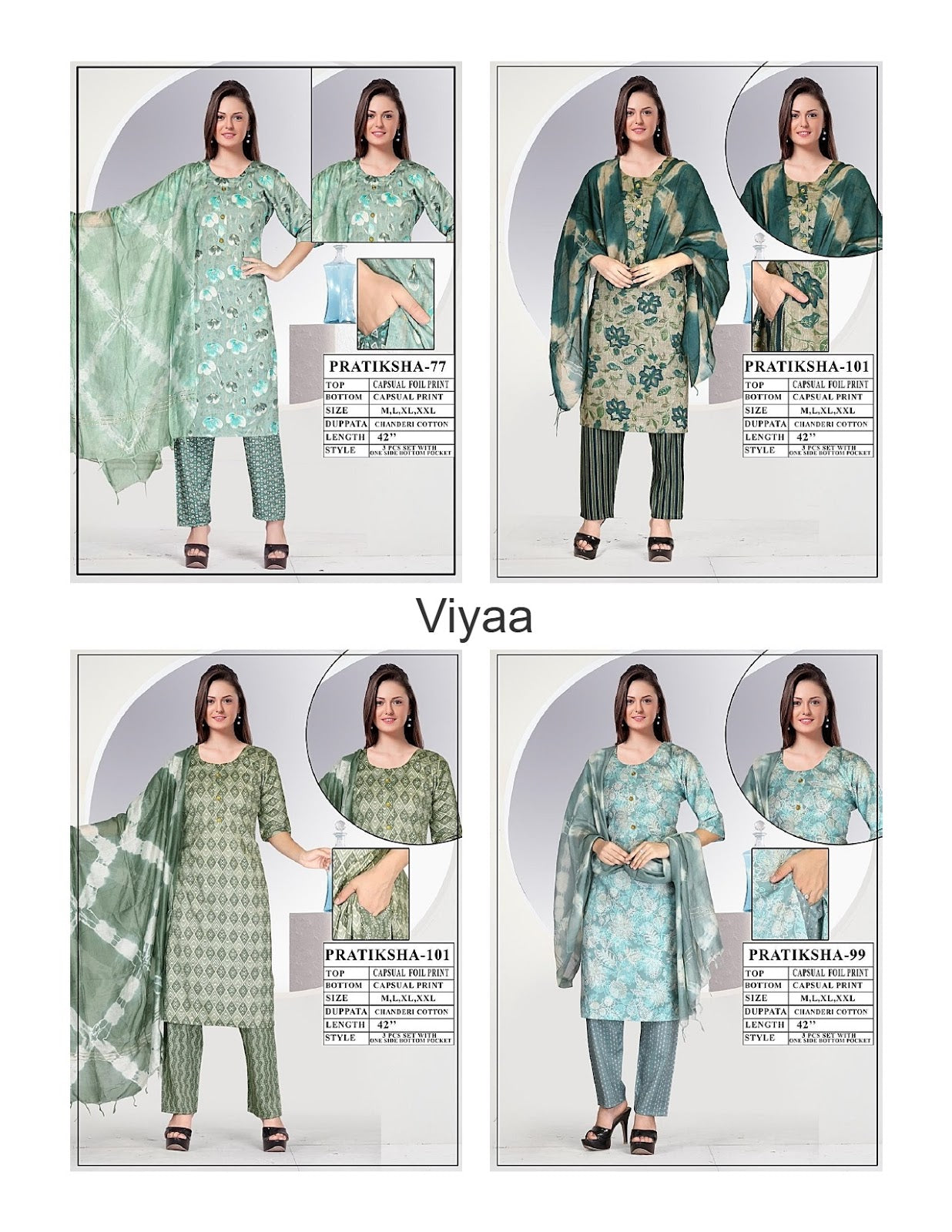 Pratiksha Viyaa Capsule Readymade Pant Style Suits Wholesaler