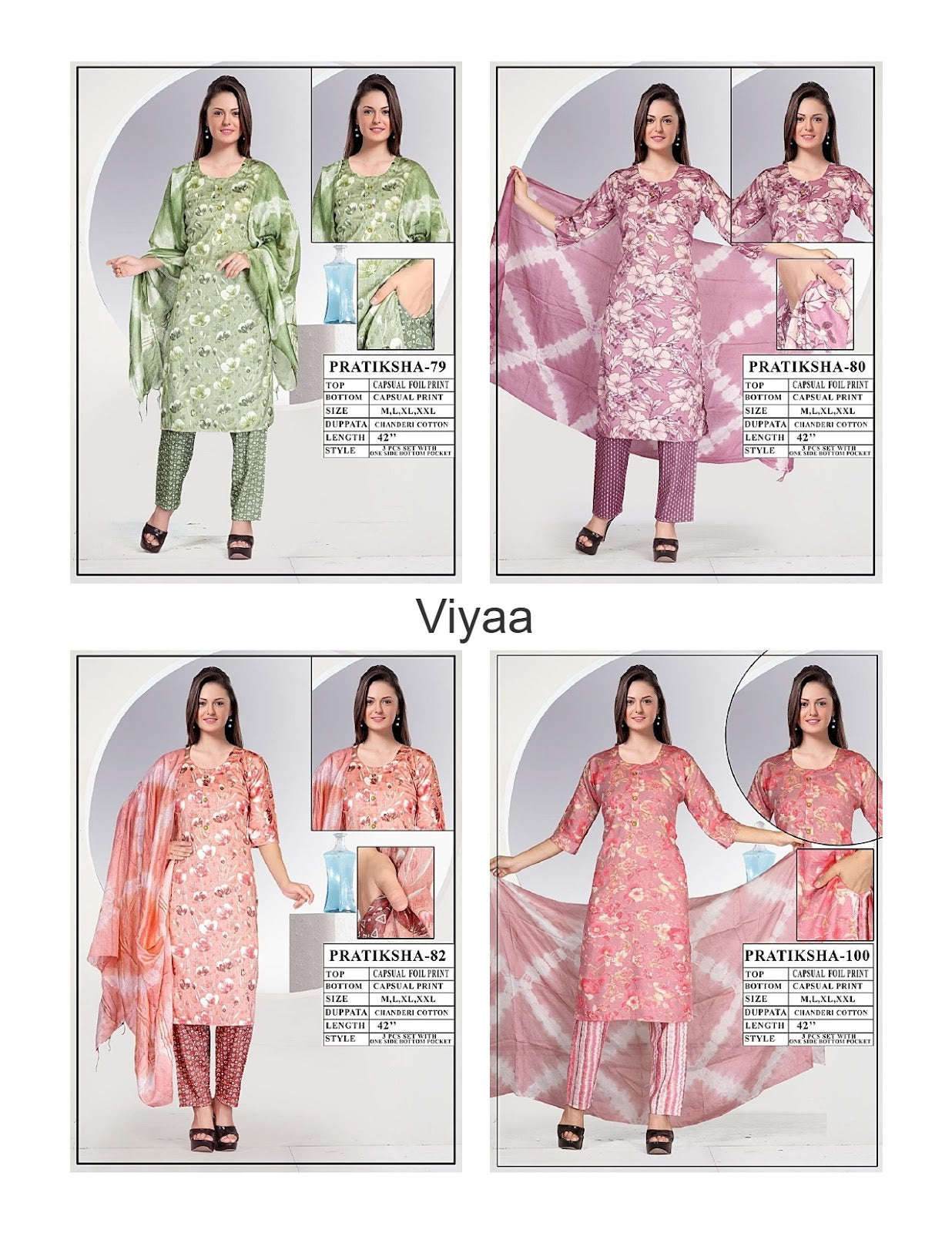 Pratiksha Viyaa Capsule Readymade Pant Style Suits Wholesaler