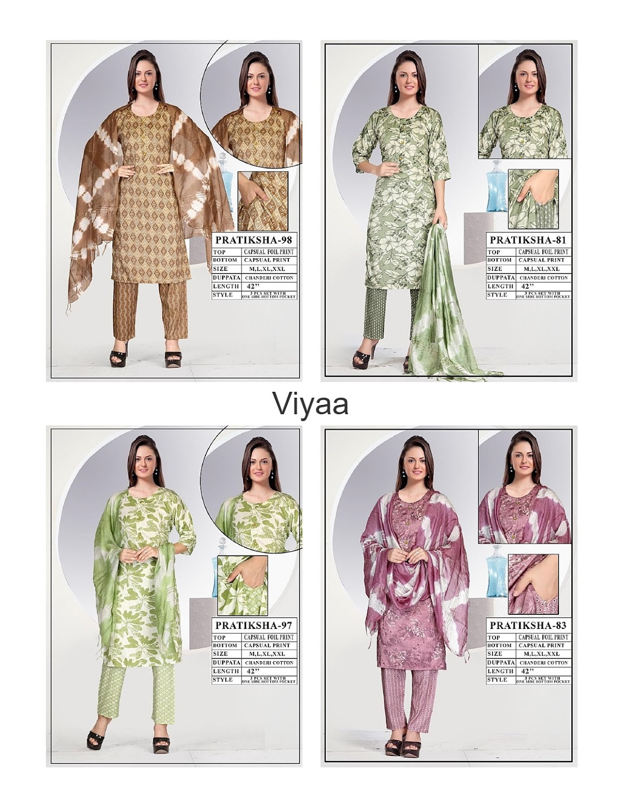 Pratiksha Viyaa Capsule Readymade Pant Style Suits Wholesaler