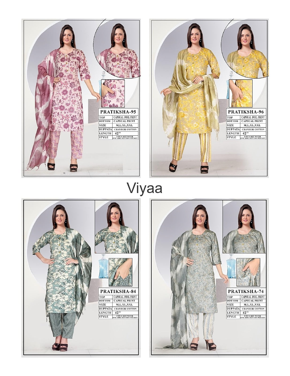 Pratiksha Viyaa Capsule Readymade Pant Style Suits Wholesaler