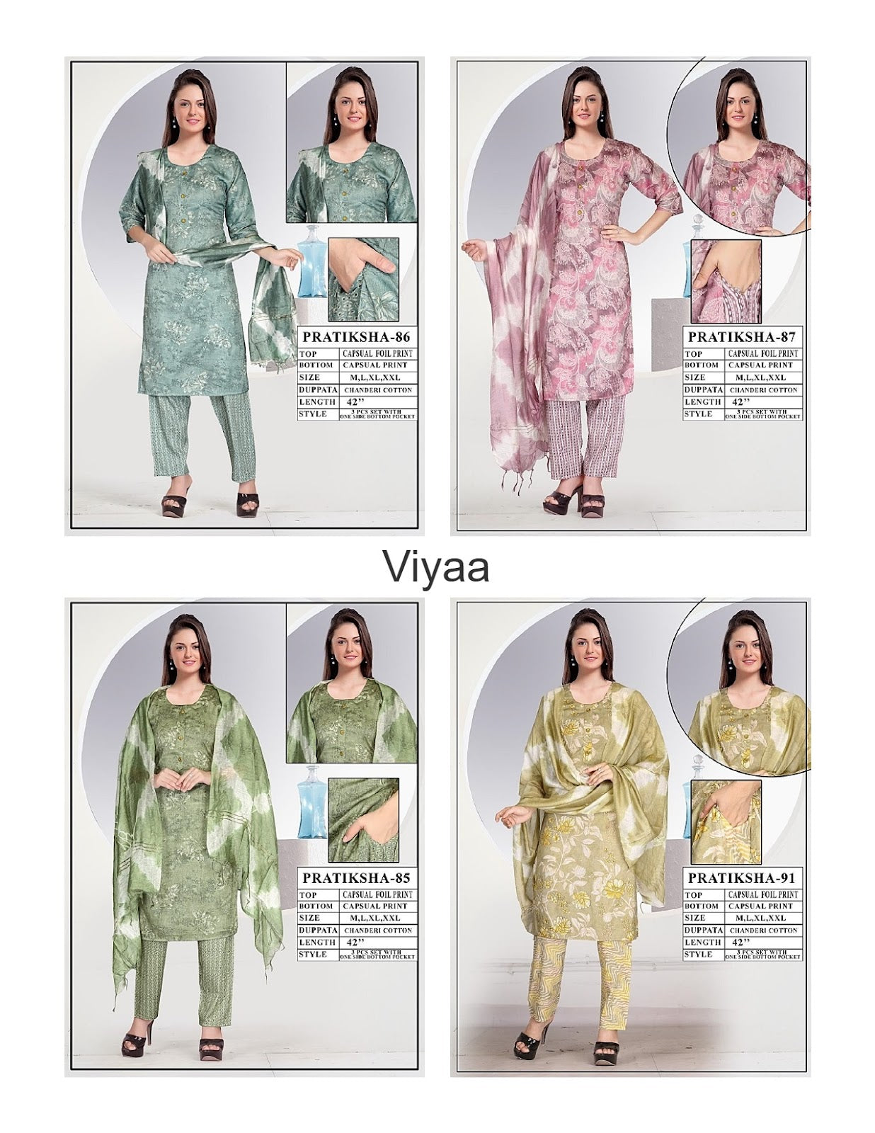 Pratiksha Viyaa Capsule Readymade Pant Style Suits Wholesaler