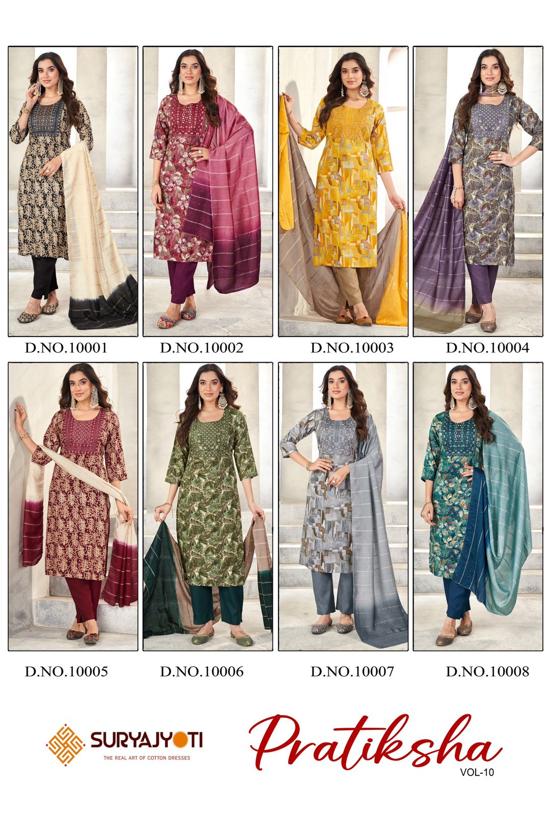 Pratiksha Vol 10 Suryajyoti Rayon Readymade Pant Style Suits Wholesale