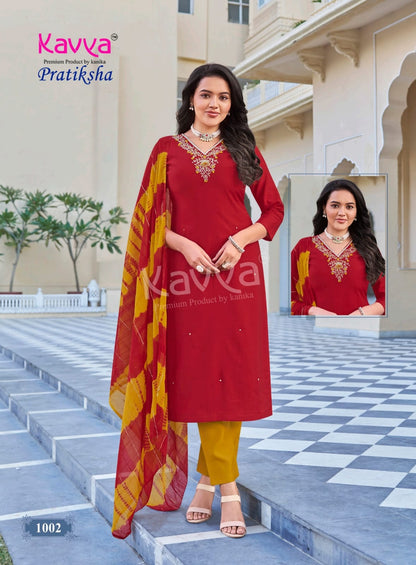 Pratiksha Vol 1 Kavya Vertican Readymade Pant Style Suits Manufacturer Ahmedabad