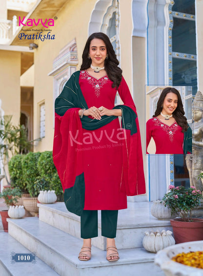 Pratiksha Vol 1 Kavya Vertican Readymade Pant Style Suits Manufacturer Ahmedabad