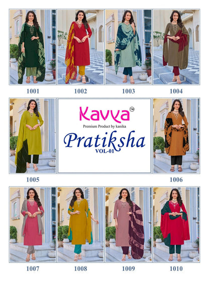 Pratiksha Vol 1 Kavya Vertican Readymade Pant Style Suits Manufacturer Ahmedabad
