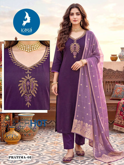 Pratima Kaya Roman Readymade Pant Style Suits Manufacturer