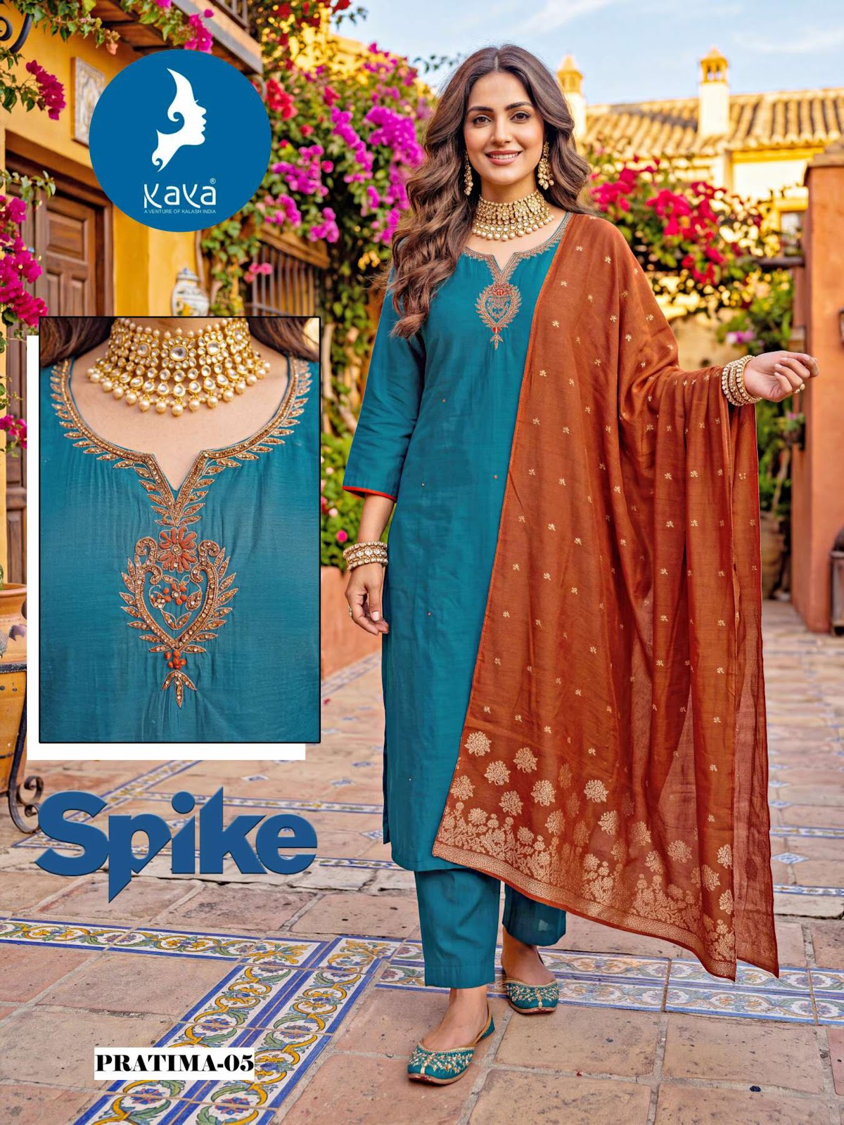 Pratima Kaya Roman Readymade Pant Style Suits Manufacturer