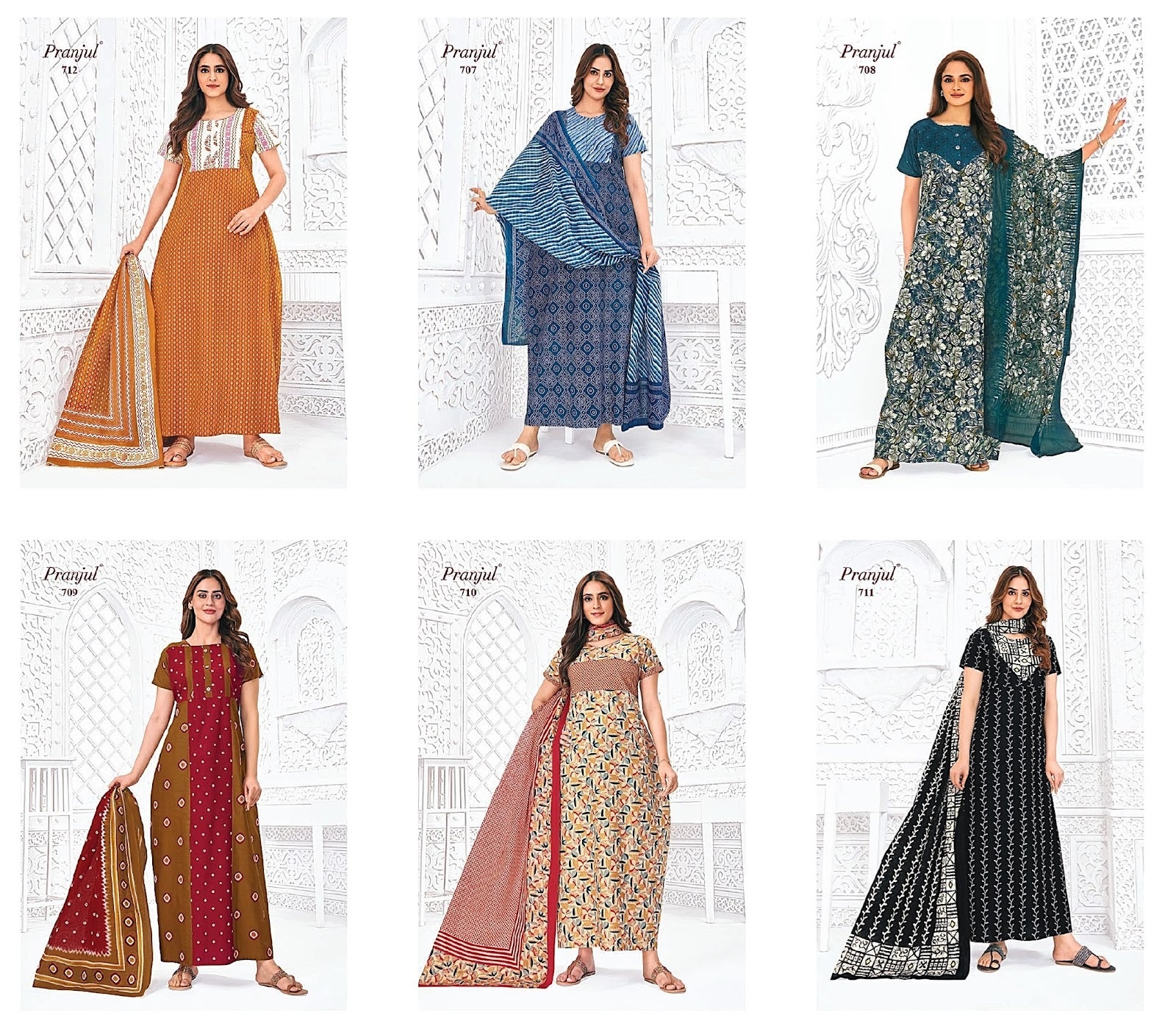 Pratishtha 7 With Dupatta Pranjul Cotton Night Gowns Exporter India