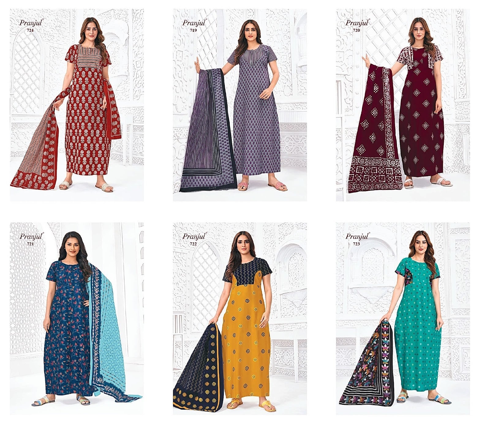 Pratishtha 7 With Dupatta Pranjul Cotton Night Gowns Exporter India