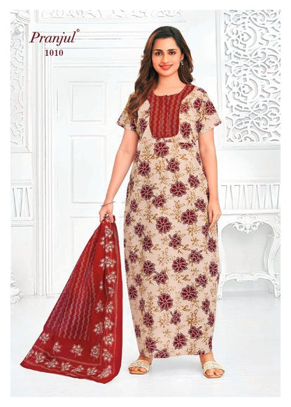 Pratishtha Vol 10 With Dupatta Pranjul Cotton Night Gowns Manufacturer Ahmedabad