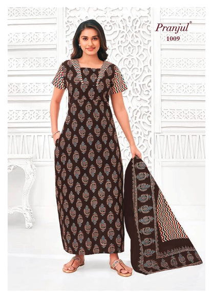 Pratishtha Vol 10 With Dupatta Pranjul Cotton Night Gowns Manufacturer Ahmedabad