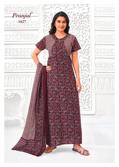 Pratishtha Vol 10 With Dupatta Pranjul Cotton Night Gowns Manufacturer Ahmedabad