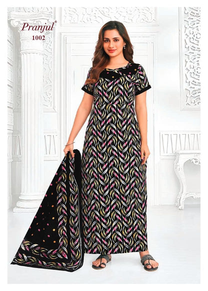 Pratishtha Vol 10 With Dupatta Pranjul Cotton Night Gowns Manufacturer Ahmedabad