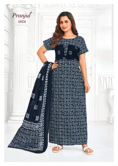 Pratishtha Vol 10 With Dupatta Pranjul Cotton Night Gowns Manufacturer Ahmedabad