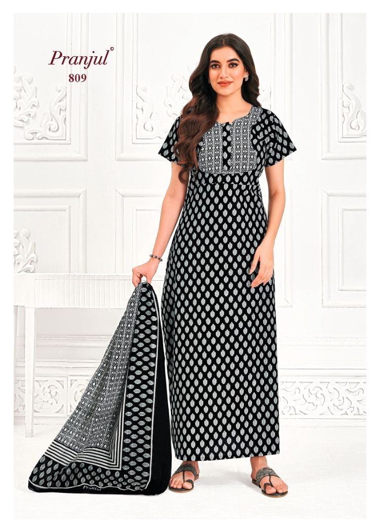Pratishtha Vol 8 With Dupatta Pranjul Cotton Night Gowns Wholesale Price