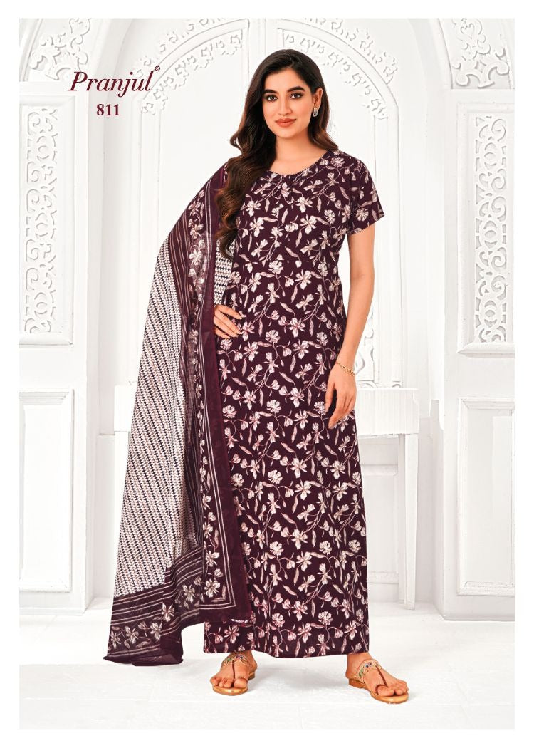 Pratishtha Vol 8 With Dupatta Pranjul Cotton Night Gowns Wholesale Price