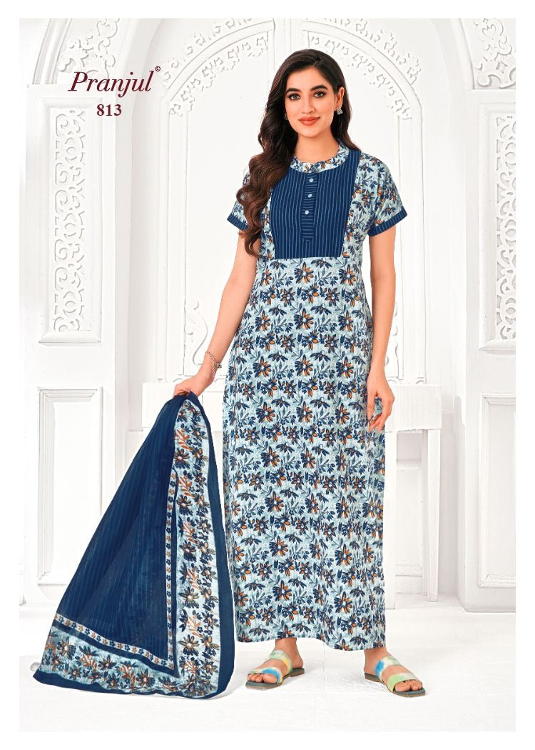 Pratishtha Vol 8 With Dupatta Pranjul Cotton Night Gowns Wholesale Price
