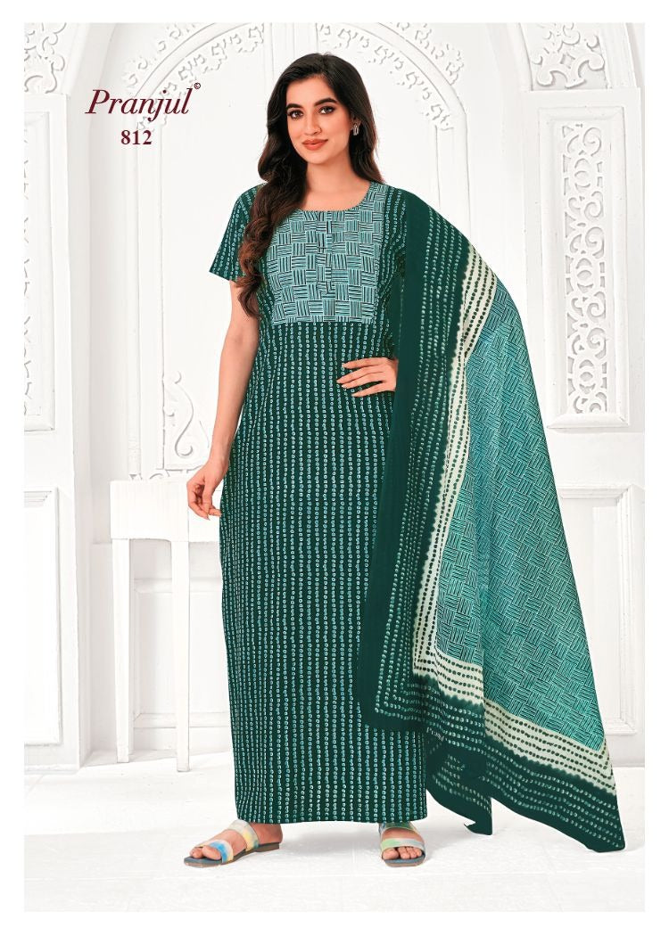 Pratishtha Vol 8 With Dupatta Pranjul Cotton Night Gowns Wholesale Price