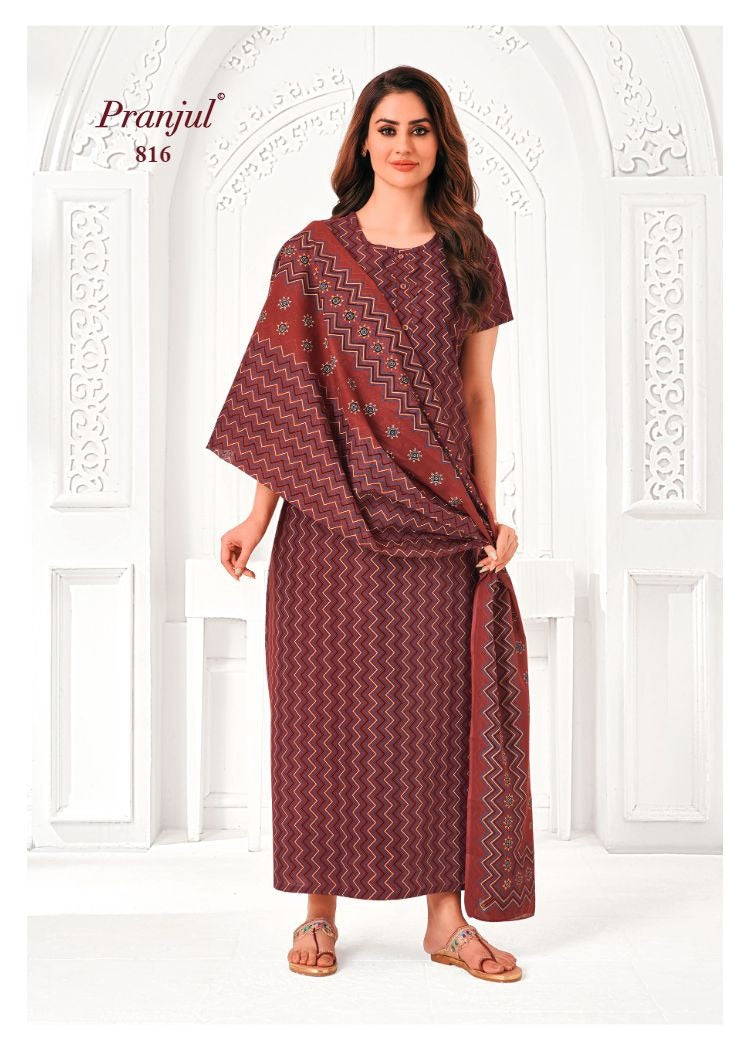 Pratishtha Vol 8 With Dupatta Pranjul Cotton Night Gowns Wholesale Price