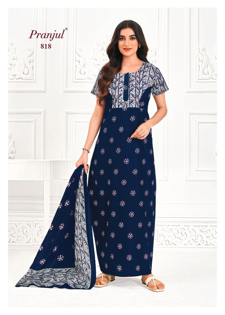 Pratishtha Vol 8 With Dupatta Pranjul Cotton Night Gowns Wholesale Price